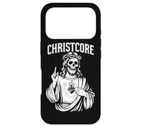 Custodia per iPhone 17 Pro Christcore - Teschio di Gesù, cuore sacro, design cristiano in metallo
