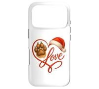 Custodia per iPhone 17 Pro Christmas Paw Love Heart Santa Dog Mom Funny Pet Lover Dogs
