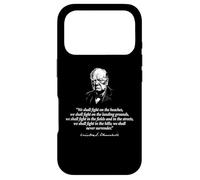Custodia per iPhone 17 Pro Citazione di Winston Churchill We Shall Never Surrender