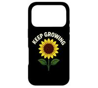 Custodia per iPhone 17 Pro Citazione motivazionale con girasole per continuare a crescere