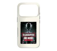 Custodia per iPhone 17 Pro Classified Aliens Exist, grafica glitch, design fantascientifico retrò