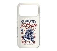 Custodia per iPhone 17 Pro Coconut Cr lorida moto Skull Rider, design vintage
