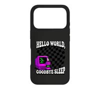 Custodia per iPhone 17 Pro Coder Hello World Goodbye Sleep Computer Science Retro