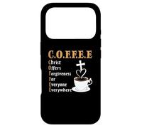 Custodia per iPhone 17 Pro Coffee Christ Offers Forgiveness Quote Cafeine Baristas