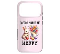 Custodia per iPhone 17 Pro Coffee Makes Me Hoppy Easter Cute Bunny Drinking Coffee Cup