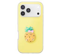 Custodia per iPhone 17 Pro con Motivo Ananas in Rilievo 3D e Bordo Rialzato