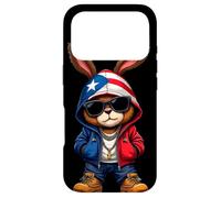 Custodia per iPhone 17 Pro Cool Bunny Puerto Rican Flag Hoodie Outfit Vibes Boricua