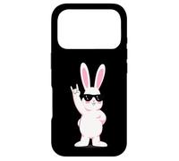 Custodia per iPhone 17 Pro Cool Bunny Rock On Funny Rabbit Occhiali da sole Design
