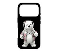Custodia per iPhone 17 Pro Cool Polar Bear Cuffie Plaid Giacca Design