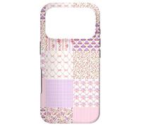 Custodia per iPhone 17 Pro Coquette Floral Patchwork Quilt Pink Aesthetic Vintage