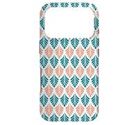 Custodia per iPhone 17 Pro Coral Teal Orange Leaves Petal Vintage Botanical Pattern