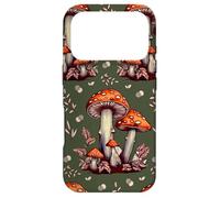 Custodia per iPhone 17 Pro Cottagecore Aesthetic Mushroom Vintage Dark Green and Orange