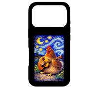 Custodia per iPhone 17 Pro Cozy Chicken Playing Guitar Whimsical Art Music Farmer Hen