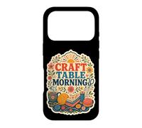 Custodia per iPhone 17 Pro Craft Table Morning cucito filato hobby