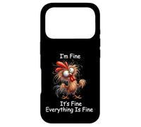 Custodia per iPhone 17 Pro Crazy Chicken I'm Fine It's Fine Everything Is Fine