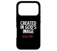 Custodia per iPhone 17 Pro Creato Nell'immagine di Dio Est 1991 Nato Età Fede Compleanno