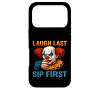 Custodia per iPhone 17 Pro Creepy Clown Coffee Meme - Ridere l"ultimo sorso prima
