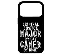 Custodia per iPhone 17 Pro Criminal Justice Major By Day Gamer By Night Criminology