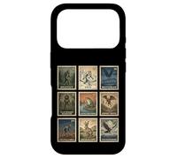 Custodia per iPhone 17 Pro Cryptid Stamp Set Bigfoot Yeti Mothman Legendary Creatures