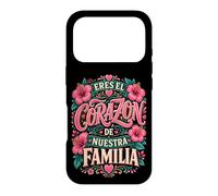 Custodia per iPhone 17 Pro Cuore floreale famiglia spagnola citazione grafica Eres Corazon rosa