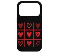 Custodia per iPhone 17 Pro Cuore rosso Tic Tac Toe Grid Bold Love Graphic Design
