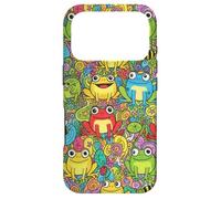 Custodia per iPhone 17 Pro Custodia anime Frog Garden Doodle per i fan dello stile