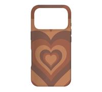 Custodia per iPhone 17 Pro Custodia per telefono marrone a forma di cuore per amanti del cioccolato, regalo d'amore