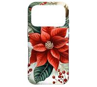 Custodia per iPhone 17 Pro Cute Christmas Poinsettia Red Flower White Floral Winter