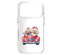 Custodia per iPhone 17 Pro Cute Cockapoo Doodle Dogs in Red Car Heart Valentines Day
