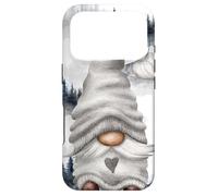 Custodia per iPhone 17 Pro Cute Grey Gnome Pine Trees In Fog For Hiking Camping Gnomie