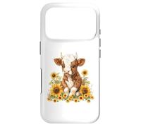 Custodia per iPhone 17 Pro Cute Highland cow with sunflowers country Heifer Farm Farmer
