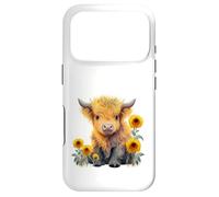 Custodia per iPhone 17 Pro Cute Highland cow with sunflowers country Heifer Farm Farmer
