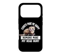 Custodia per iPhone 17 Pro Cute Kids Womens Mens Lover Pet Ferrets Make Me Happy