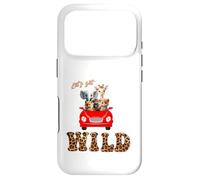 Custodia per iPhone 17 Pro Cute Lets Get Wild Safari Zoo Animals Party Red Car