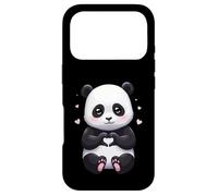 Custodia per iPhone 17 Pro Cute Panda Holding Heart Hands Love Bear Artwork
