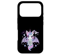 Custodia per iPhone 17 Pro Cute Pastel Goth Unicorn With Bat Kawaii Creepy Aesthetic