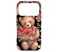 Custodia per iPhone 17 Pro Cute Valentines Teddy Bear Motif For Mama Bouquet Of Roses