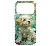 Custodia per iPhone 17 Pro Cute Womens Girls Painting Style Beautiful Maltese Lover