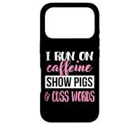 Custodia per iPhone 17 Pro Cute Womens I Run On Caffeine & Show Pigs Lover