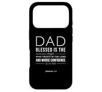 Custodia per iPhone 17 Pro Dad Blessed Is The Man Jeremiah 17:7 Bibbia Citazione Cristiana
