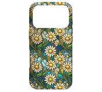 Custodia per iPhone 17 Pro Daisy Vintage Wildflower Stained Mosaico Floreale