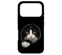 Custodia per iPhone 17 Pro Dapper Smoking bianco e nero che sbircia attraverso