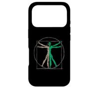 Custodia per iPhone 17 Pro DaVinci Vitruvian Uomo con UFO UAP Alien Science Design