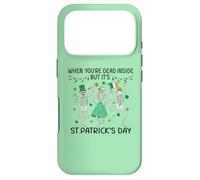 Custodia per iPhone 17 Pro Dead Inside St Patricks Day Dancing Skeletons Lucky Clover
