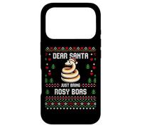 Custodia per iPhone 17 Pro Dear Santa Rosy Boa Brutto Maglione Natale Serpente Pet