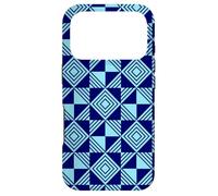 Custodia per iPhone 17 Pro Deep Light Blue Triangle Geometric Optical Illusion Pattern