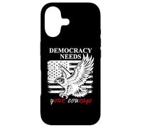 Custodia per iPhone 17 Pro Democracy Needs Your Courage No Kings USA Resist Fascism