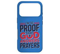 Custodia per iPhone 17 Pro Design con scritta "I'm The Proof God Answers Prayers"