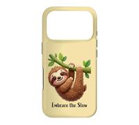 Custodia per iPhone 17 Pro Design divertente con bradipo pigro "Embrace the slow"