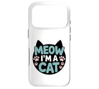 Custodia per iPhone 17 Pro Design divertente con scritta "Meow I'm A Cat" per amanti dei gatti con impronte di zampe